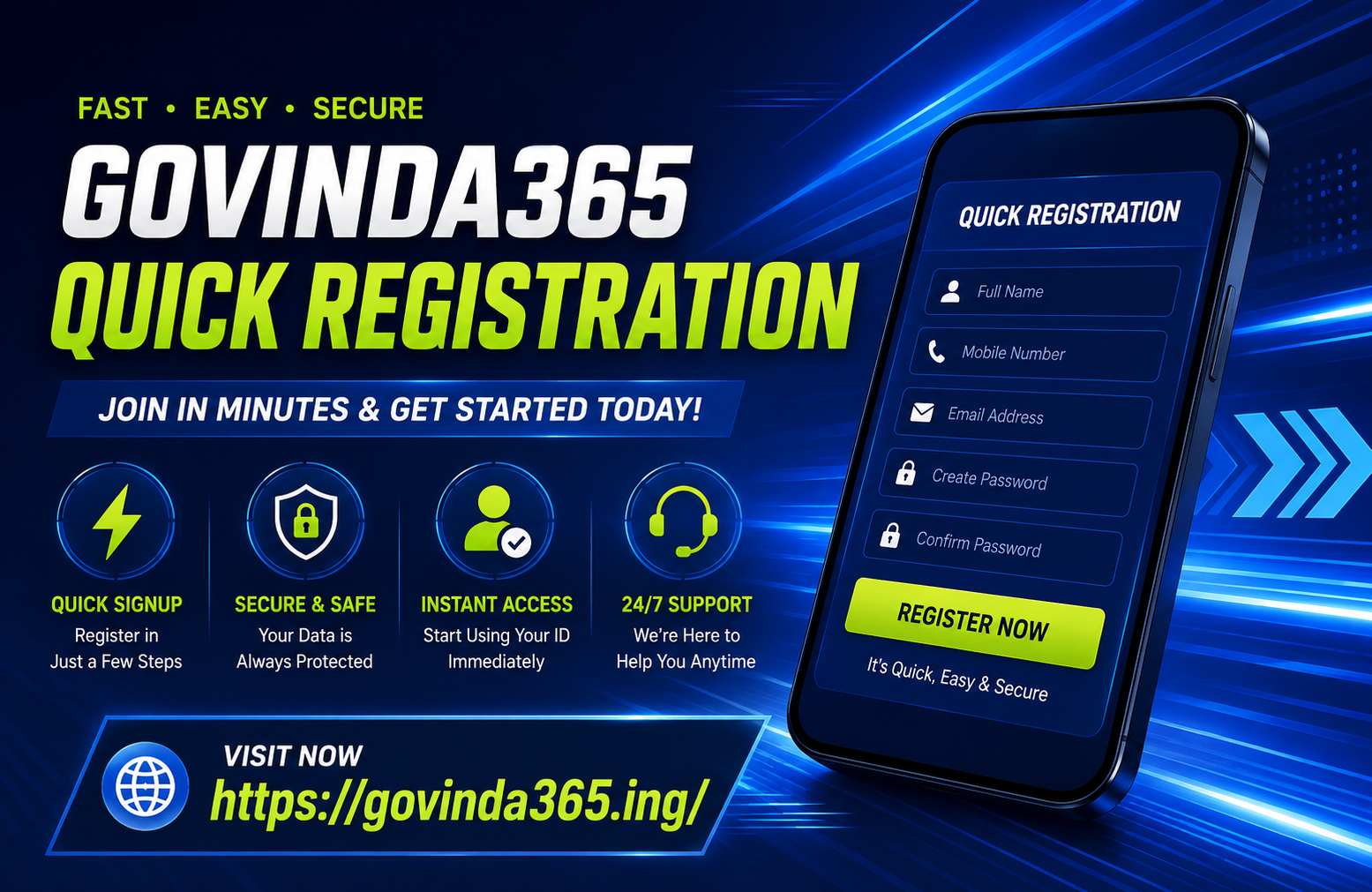 Govinda365 Quick Registration